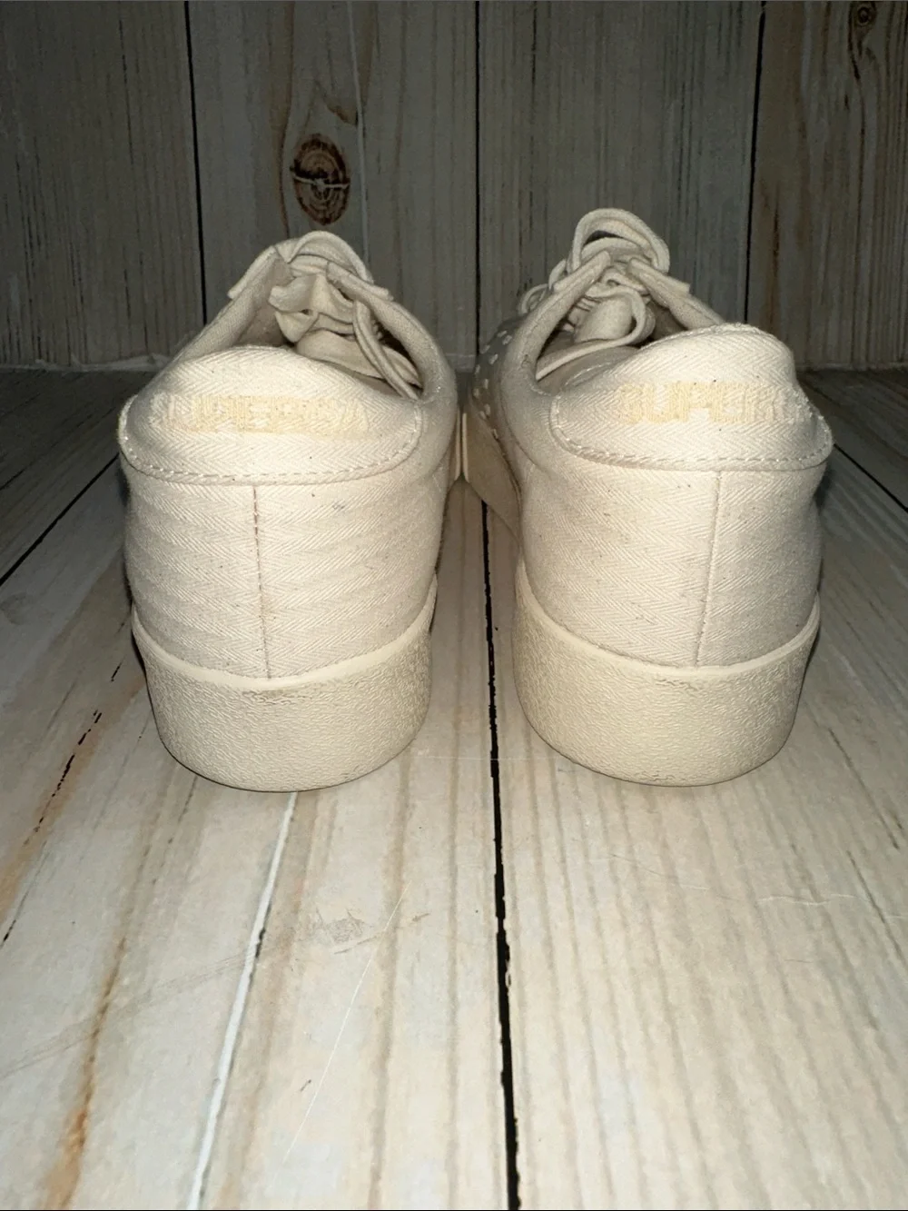 Superga Low-Top Canvas Sneakers in Cream